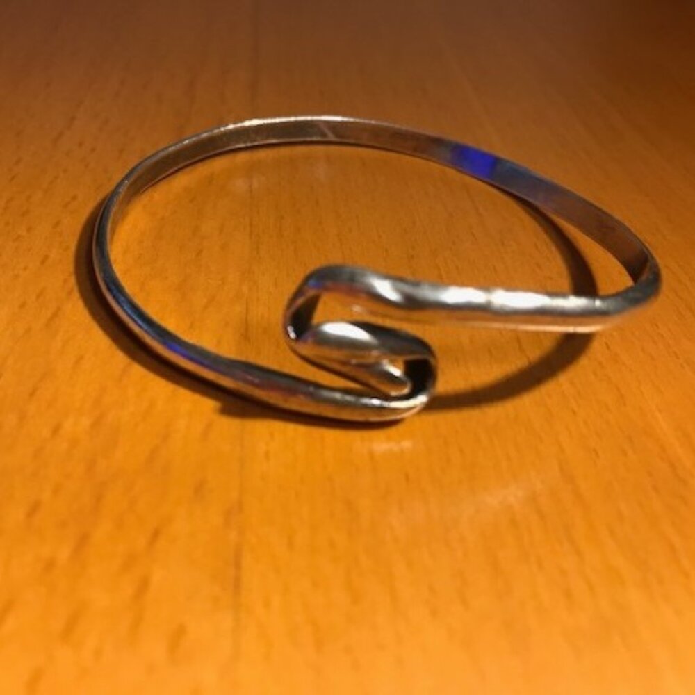 Sterling Silver 925 Chunky Modernist Cuff Bracelet 8-1/4 " 16 g